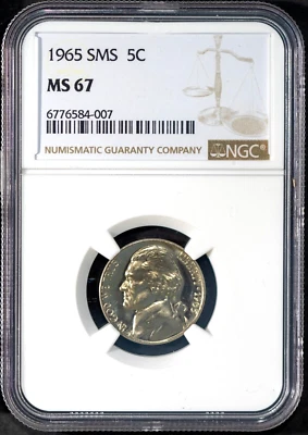 1965 SMS 5c Jefferson Head Nickel MS 67 NGC # 6776584-007 + Bonus - Image 1 of 2