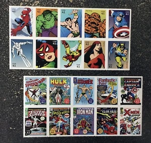 2007USA #4159 41c Super Heroes - Two Blocks of 10 (20) From Sheet  Mint comics - Picture 1 of 1