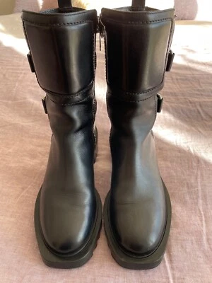 Tamara Mellon Motocicleta Negro Botas Talla 8 Foto 1 de 4