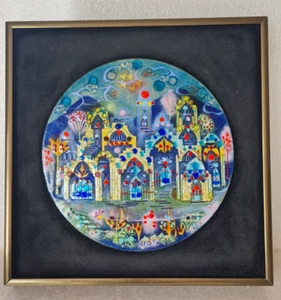 Agi Vardi Painted Enamel on Copper Art Plaque - Givat Israel, Jerusalem - Foto 1 di 12