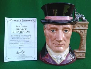 ROYAL DOULTON “GEORGE STEPHENSON” LARGE CHARACTER JUG - LTD EDN & COA - D7093. - Picture 1 of 19