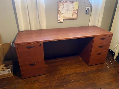 Mahogany office desk with drawers 72" - Image 1 of 2