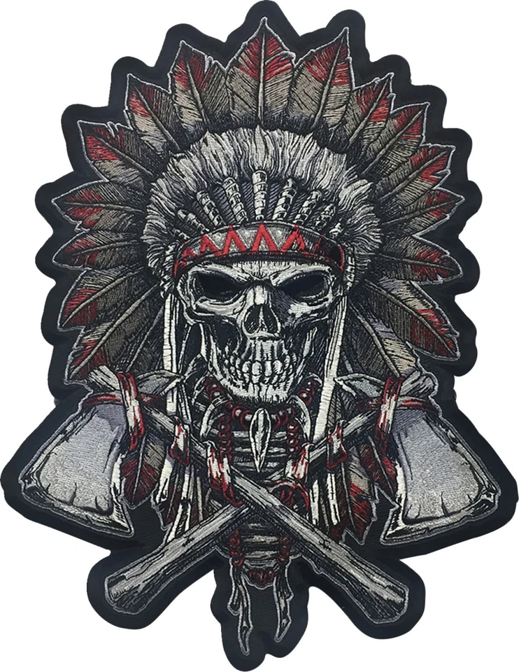 Lethal Threat Renegade Skull Embroidered Patch Red/Silver - Imagem 1 de 1