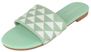 Top Moda Women Flip Flops Patterned Sandals Casual Slide Slippers ONO Green Mint - Picture 1 of 3