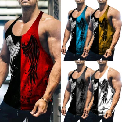 Mens Workout Tank Top Gym Athletic Sports Vest Fitness Bodybuilding Muscle Shirt - Image 1 of 4
