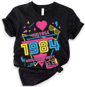 Vintage 1984 Tshirt, 40th Birthday T Shirt 2024 fiftieth gift ideas , Mens Wo... - Picture 1 of 14