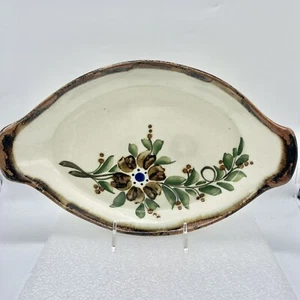 Tonala Pottery Flowers Rectangle Tray Platter Signed 15x9 - Picture 1 of 7