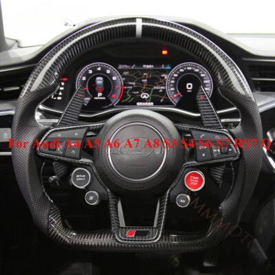 Подходит для Audi A4 A5 A6 A7 A8 S3 S4 S5 S6 S7 RS7 Q обновление рулевое колесо из углеродного волокна - Изображение 1 из 4