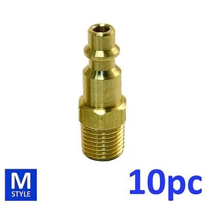 10pc Industrial Solid Brass Air Fittings 1/4" NPT male M type Plug - Picture 1 of 5