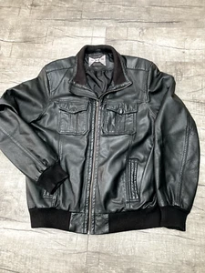 Herren-Lederjacke mit Reißverschluß, TCM,, Gr.52/54, schwarz, gebraucht - Bild 1 von 10