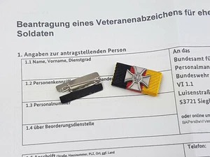 Bundeswehr Veteranenabzeichen Bandspange Bandschnalle Ordensspange mit Antrag +H - Picture 1 of 1