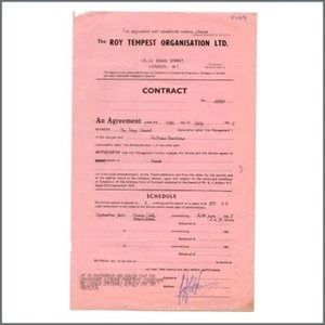 Walker Brothers 1965 Roy Tempest Organisation unterzeichnet Leistungsvertrag (UK) - Bild 1 von 1