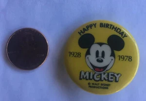 RARO 1978 MICKEY MOUSE BOTÓN 50 CUMPLEAÑOS PIN ~WALT DISNEY PRODUCTIONS - Antiguo estado - Imagen 1 de 2