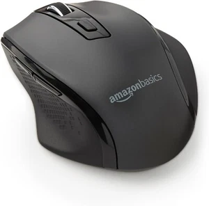 Amazon Basics Ergonomic wireless mouse for Laptop, 2.4 GHz with USB receiver, ad - Picture 1 of 7