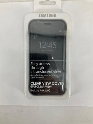 Original Genuine Samsung Galaxy A5 Clear View Cover Case GH69-28516A Black NEW - Image 1 of 4