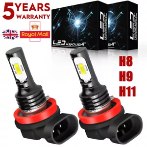 For Toyota Avensis T2 2x H11 6000K White LED Headlight Bulbs Kit High/Low Beam - Picture 1 of 11