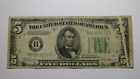 $5 1934-B Gutter Fold Error Federal Reserve Bank Note Currency Bill! Big Fold!