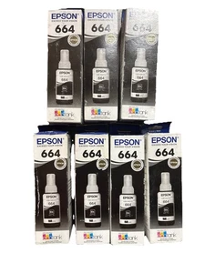 (7) X EPSON 664 Estándar NEGRO Tinta EcoTank Nuevo Caduca 12/2024 - Imagen 1 de 1