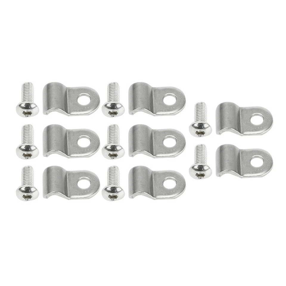 16 Pieces Stainless Steel Brake Line Clamps Clips 316 Inch with Screws for Hose - Image 1 of 4