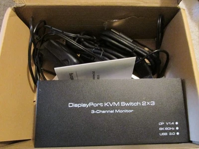 KVM Switch Audio-Video HDMI, DP USB 3.0, 2x3 Channel (Open Box) - Image 1 of 4