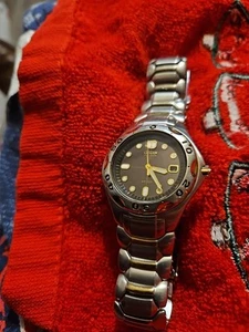 Citizen Eco-Drive WR 200 Silver Black Face Ungetestet P1 - Bild 1 von 5