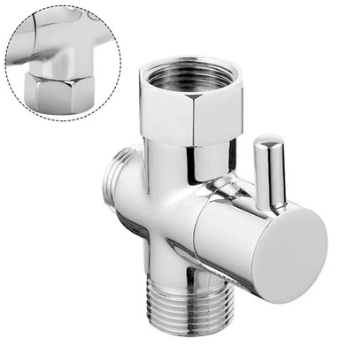 3 Way T-adapter Bath 1/2 Shower Head Arm Mount Valve Splitter Diverter Chrome
