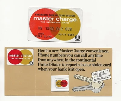 Vintage 1971 Master Charge Credit Card w/ keychain mailer - Image 1 of 4