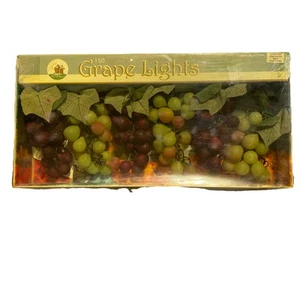 Cadena Luces Verde Rojo Uvas Vid Goma Plástico MCM De Colección Nuevo de Lote Antiguo Sin Probar - Imagen 1 de 12