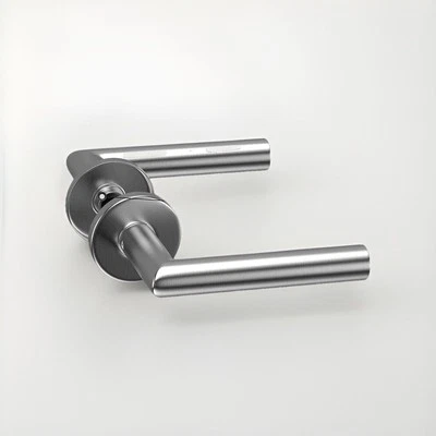 Coppia maniglie Cromo Vellure per porte Per Porte Rosetta Tonda Interno Esterno - Immagine 1 di 4