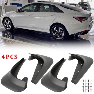 Guardabarros delanteros y traseros para Hyundai Elantra 4 piezas protección negra Foto 1 de 4