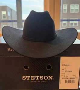 Stetson® 30X EL Patron schwarz 5" Krone Filzhut 7 1/4" EUC - Bild 1 von 4