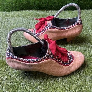 Poetic Licence hellbraun karierte Schleudertrauma Band Schnür-Shooties Bootie Damengröße 8,5 - Bild 1 von 9