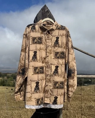 Magellan heritage Labrador hunting dog printed button down shirt mens  XXL - Image 1 of 4