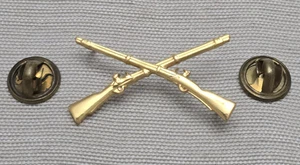 WW2 US INFANTRY OFFICER COLLAR INSIGNIA PIN - Picture 1 of 2
