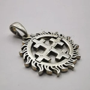 Vintage Amulet Pendant 925 Sterling Silver 3.2x2.2cm 6.03g Handmade Collectible - Picture 1 of 6