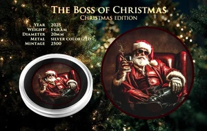 2025 Santa "The Boss" Colorized 1 Gram .999 Silver Carded Capsule PRESALE - Picture 1 of 1
