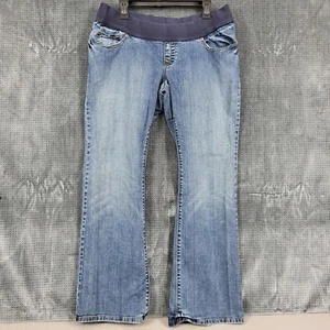 OND Old Navy Denim Maternity LG Low-Rise Boot-Cut Stretch Distressed Jeans Blue - Picture 1 of 11