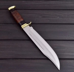 Custom Handmade D2/J2 MIRROR High Polish Crocodile Dundee Bowie knife For USA - Picture 1 of 5