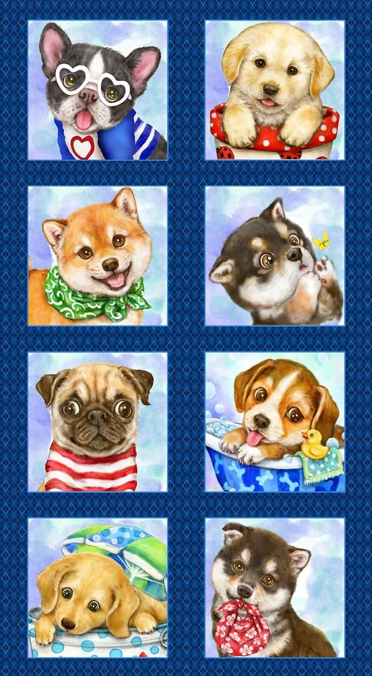 24-дюймовая тканевая панель | Studio E модные щенки костюм собаки блок синий - Изображение 1 из 1