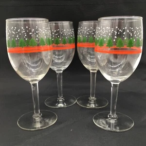 4er Set Weihnachtsbaum Urlaub Wein Wasser Gläser 10 oz - Bild 1 von 8