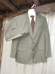 VTG Brooks Brothers USA Union Made Green 2 Piece Suit Size 44 Cotton Blend - Picture 1 of 20