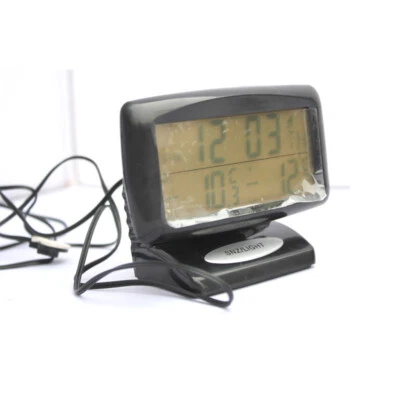 1pcs 2 in1 Car Auto Alarm Clock In / Out Temperature LCD Thermometer Clock - Image 1 of 4