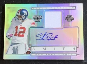 2009 Topps Platinum Card #ARP-SS Steve Smith Auto Jersey Refractor /350 Giants - Picture 1 of 5