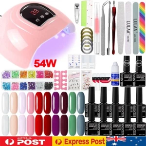 10 colors Gel Nail Polish Starter Kit + 54W UV LED Lamp Dryer Nail Manicure Set - Picture 1 of 19