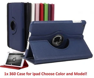 360 Rotating Smart Leather Case Cover with stand for Ipad Pro 9.7 12.9 2015 2017 - Picture 1 of 18