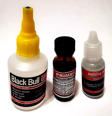 BLACK BULL GERMAN GLUE FOR SILICON POLYPROPYLEN Convertible top GLUE 50g PRIMER 15g FILLER
