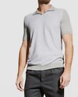 $1395 Kiton Men's Gray Slim-Fit Color-Block Cotton-Jacquard Polo Shirt Size M