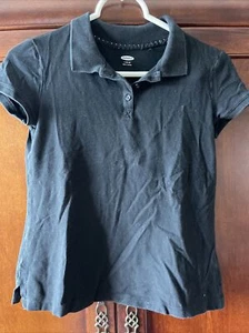 Old Navy Girls Uniform Polo Shirt Black Size L (10-12) - Picture 1 of 4