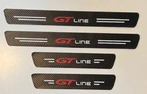 PEUGEOT 3008 GT-LINE CARBON VINYL FILM DECALS - DOOR SILL PROTECTORS  (STYLE A) - Afbeelding 1 van 6