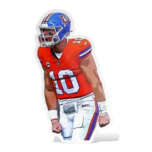 Bo Nix Retro Denver Broncos Fußball glänzend Aufkleber Vinyl Laminat selbstklebend - Bild 1 von 7